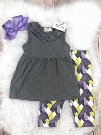 Pete + Lucy - Girls Geo Capri Set