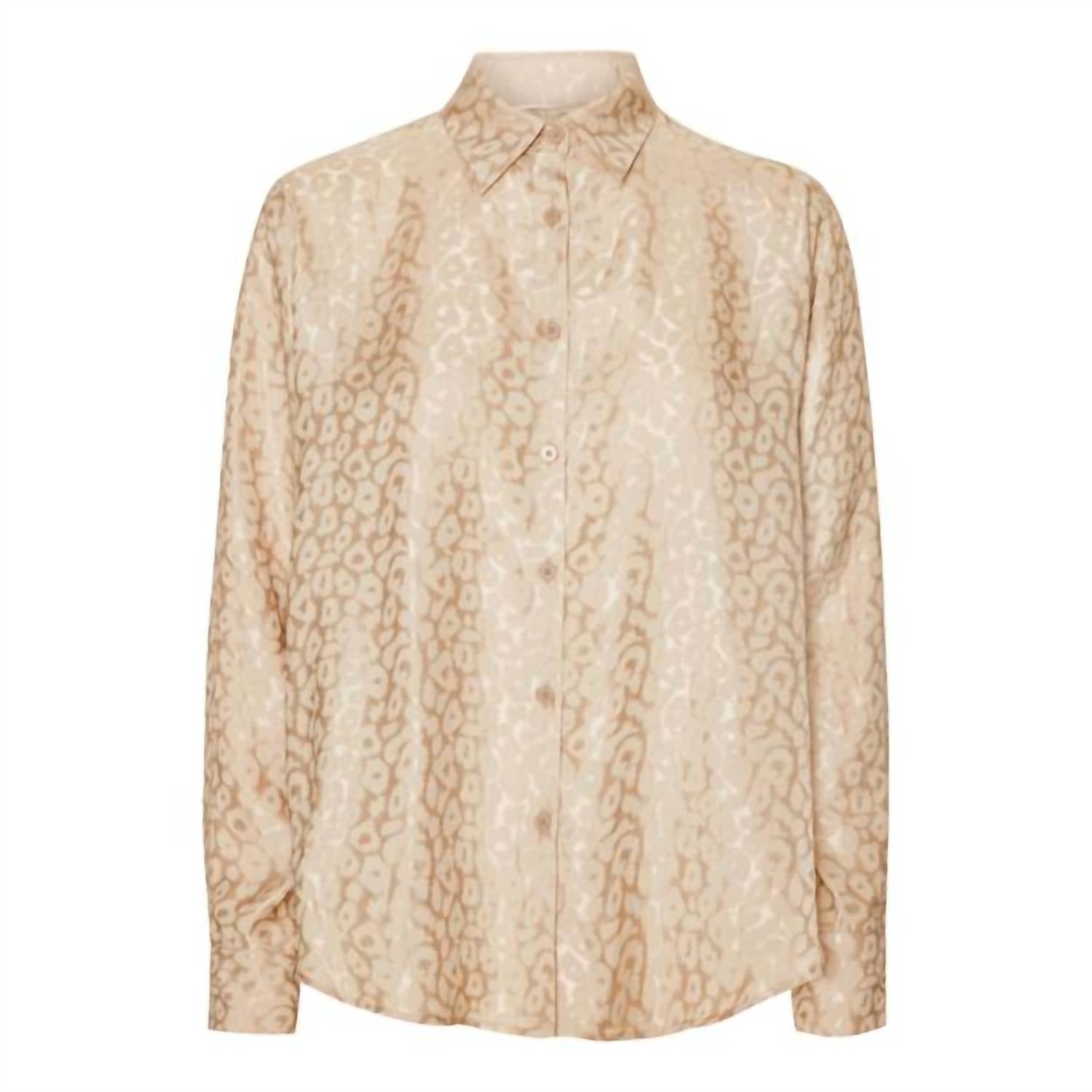 Karmamia Women's Alma Shirt in powder leo silk - women's blouse
