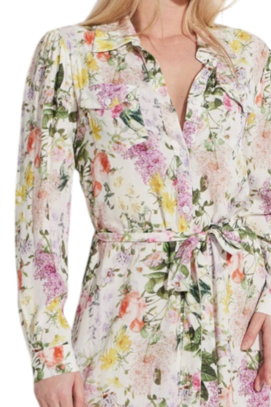 Oolala - Floral Button Front Maxi Dress