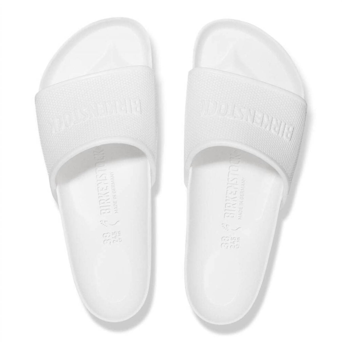 BIRKENSTOCK Unisex Barbados Eva Slide Sandal in white - men's sandal - detail view