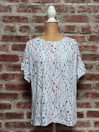Multiples - Dotted Flounce Sleeve Top