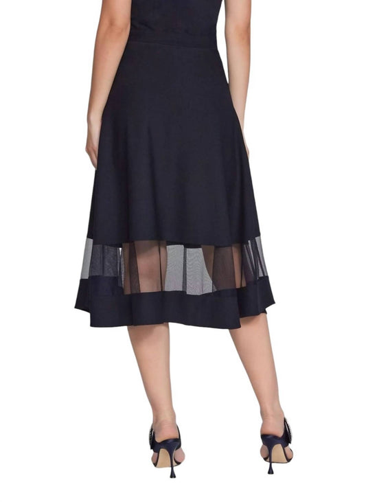 Joseph Ribkoff - SCUBA CREPE AND MESH FLARED SKIRT