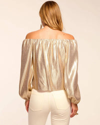 Ramy Brook - Esther Silk Lamé Off-the-shoulder Blouse
