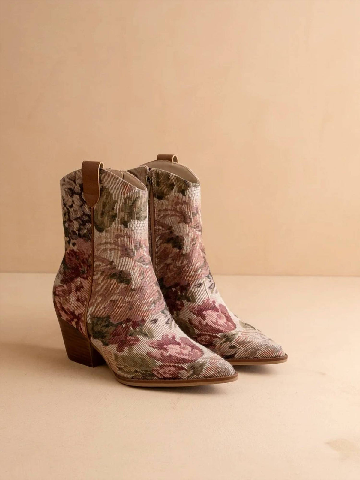 Oasis Society - Women's Katrina Block Heel Tapestry Bootie