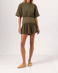 sundays Aveline Dress in olive - women's dress - detail view