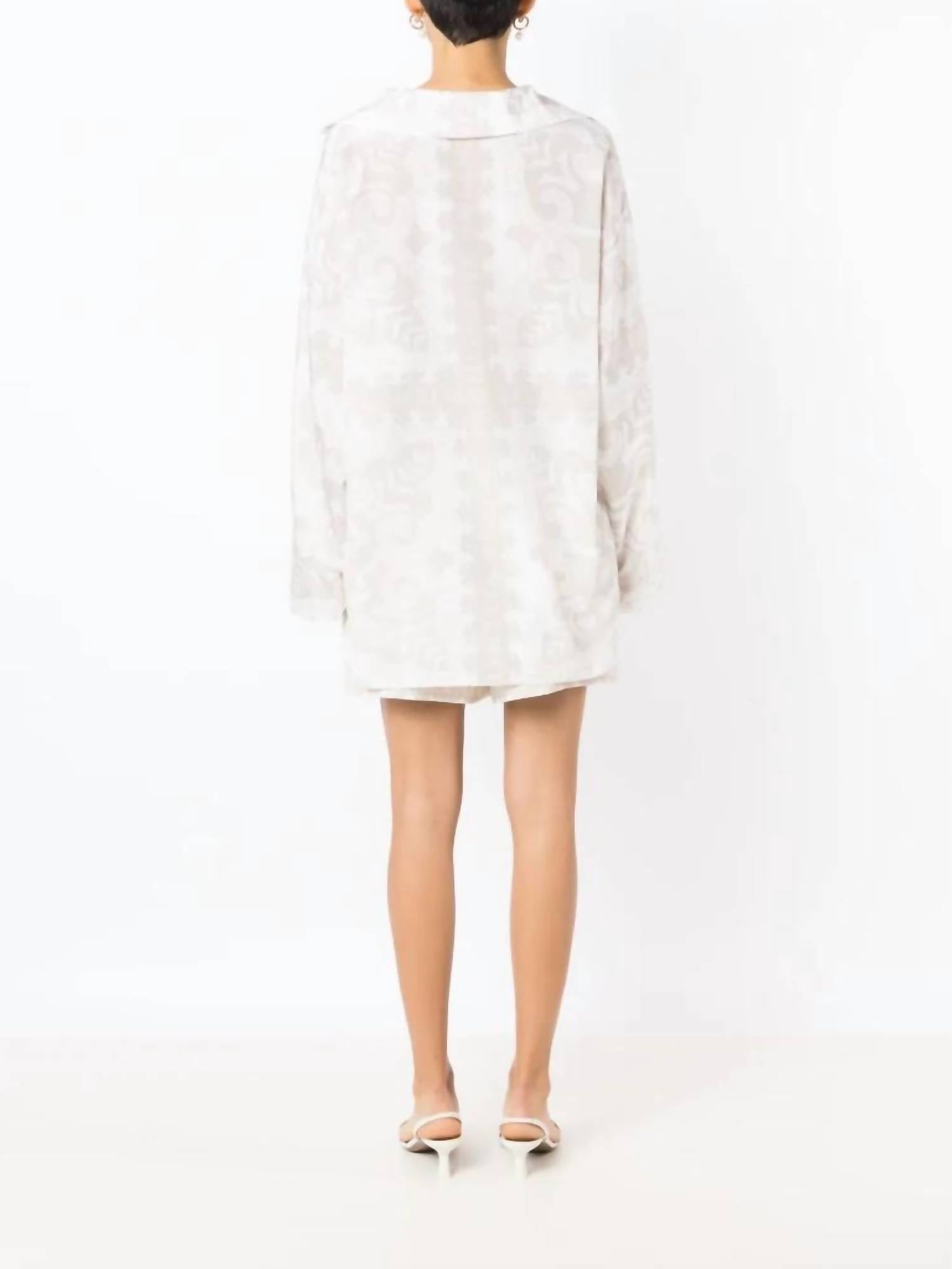 Valentino - Garavani Geometric-print Silk-cotton Shirt