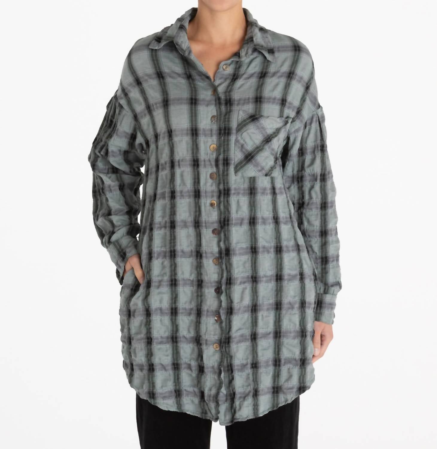 cut loose Anorak Button Down Shirt in myrtle - women's shirt