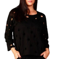 French Kyss - Cutout Crew Neck Top