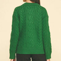 PINCH Cable Knit Sweater in green - women's sweater - view 4
