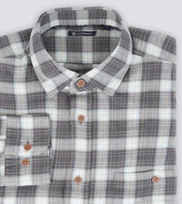 Turtleson Men's Olaf Brushed Twill Shirt in shadow - men's shirt - detail view