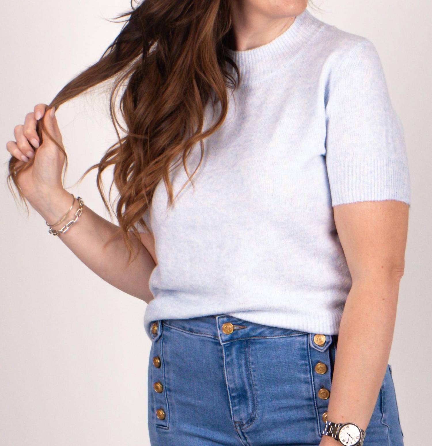 PINCH Lush And Light Sweater Tee in blue - women's sweater