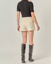 English Factory Collins Wrap Detail Mini Skort in cream - women's shorts - view 5