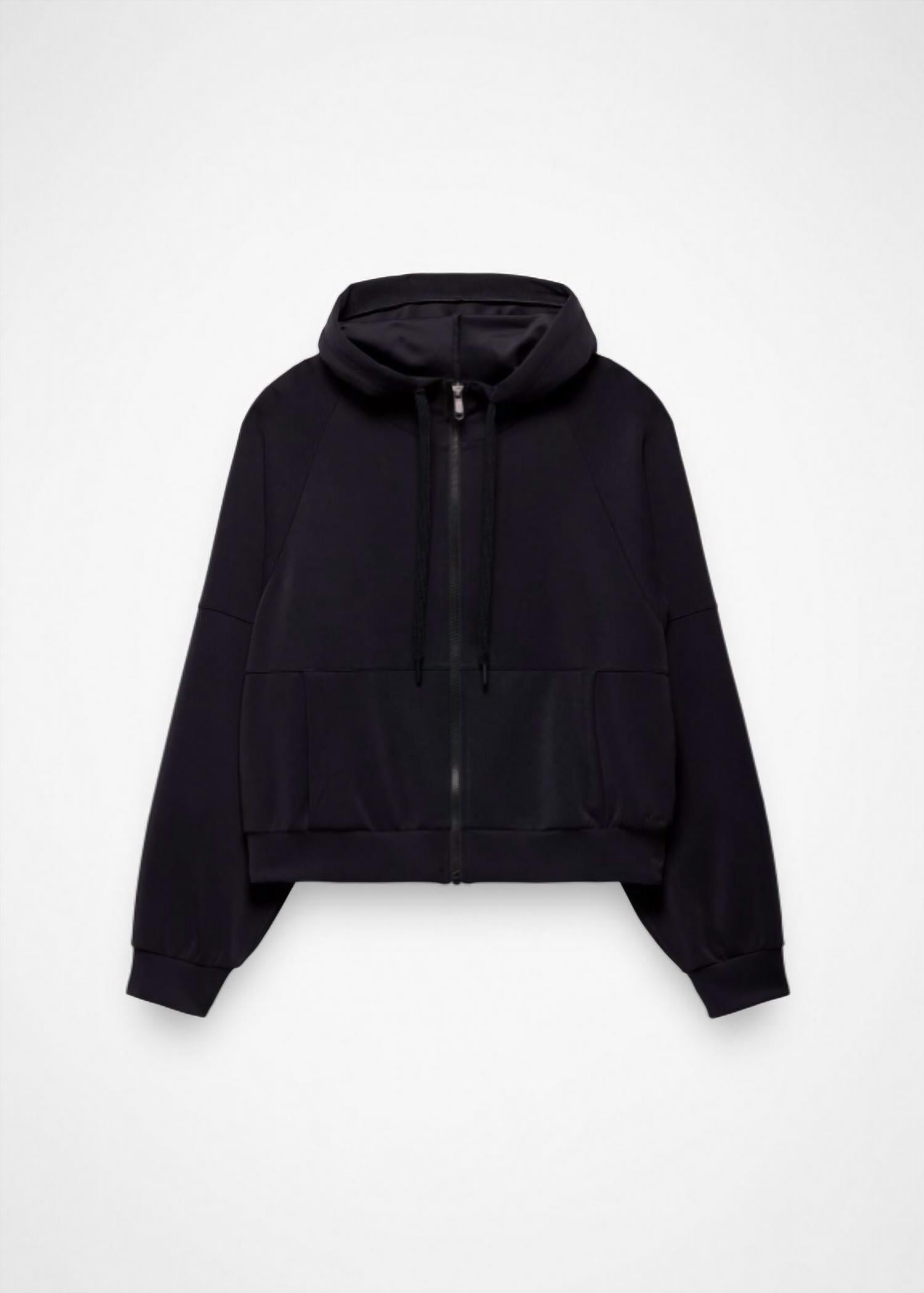 prAna Shea Soft Full Zip Top in black - women's top - alternate view