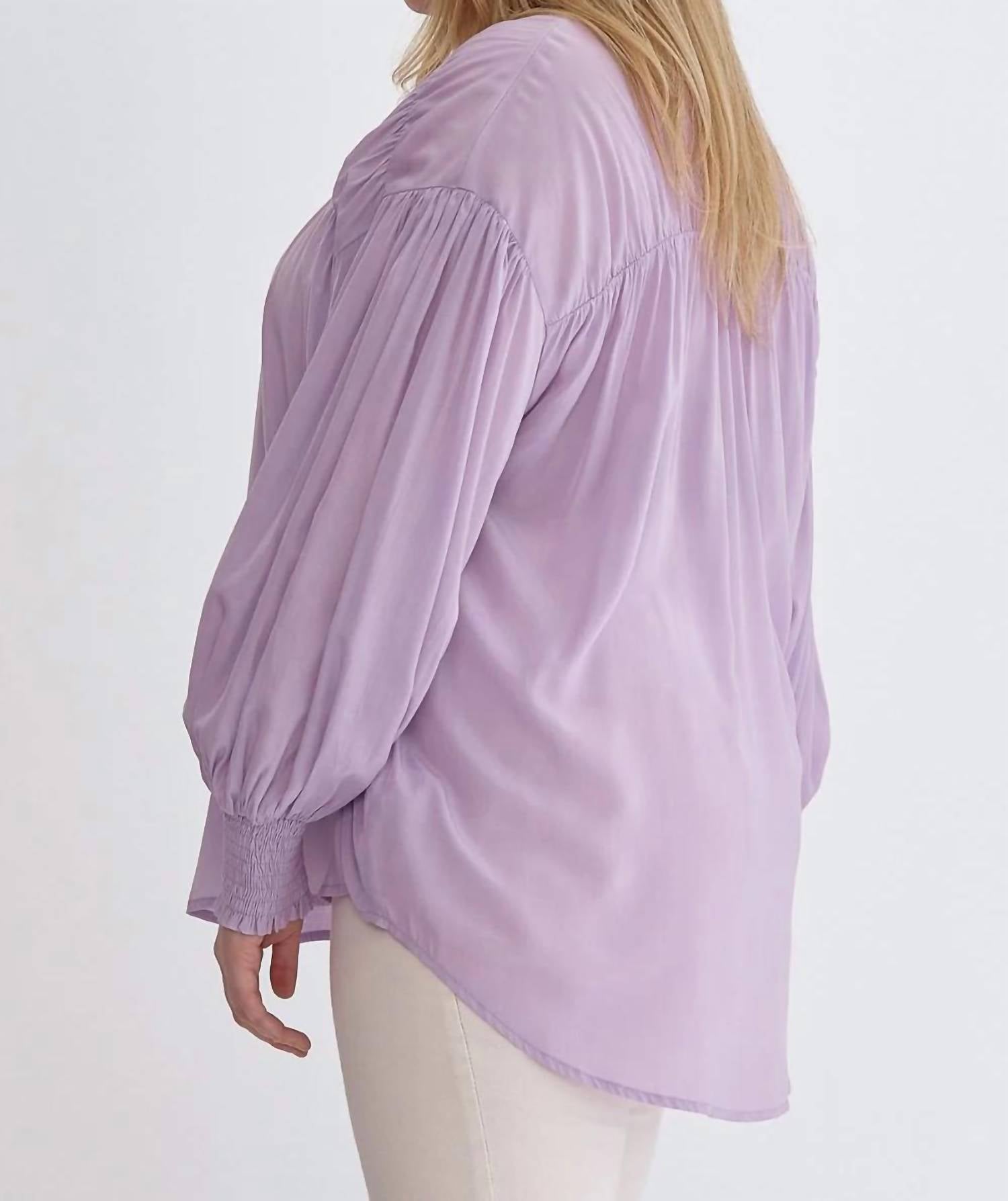 Entro - Sara Curve Pleated Detail Button Up Blouse