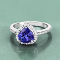 Diana M Jewels Women's Heart Natural Tanzanite Fashion Ring (2.33 Ct) - Classic Plus in 14k white gold - women's jewelry - detail view