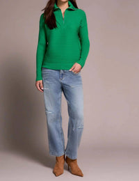 Tribal - Starling Soft Zip-up V-neck Sweater