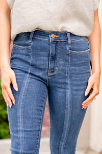 Judy Blue - High Waist Front Seam Detail Slit Skinny Jean