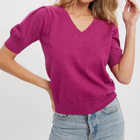 Bluivy - Puff Sleeve Sweater Top