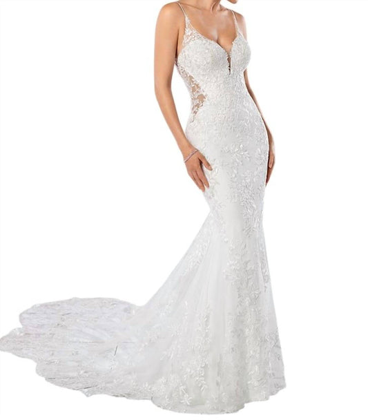 Stella York - Glamorous Beach Wedding Dress with Scallop Train