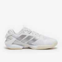 adidas Women's Adizero Ubersonic 5 Tennis Shoes in white silver - women's shoe - detail view