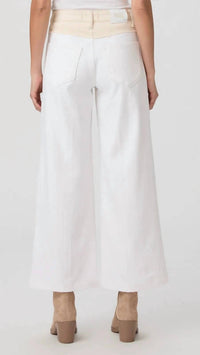 Paige - Harper High Rise Ankle With Contrast Raw Wide Leg Jeans