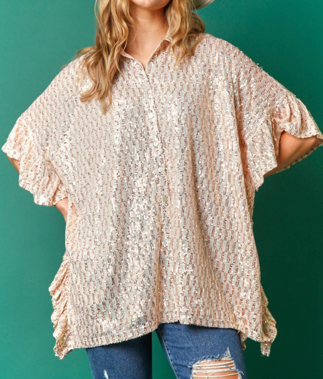 Fantastic Fawn - Pop the Bubbly Sequin Tunic
