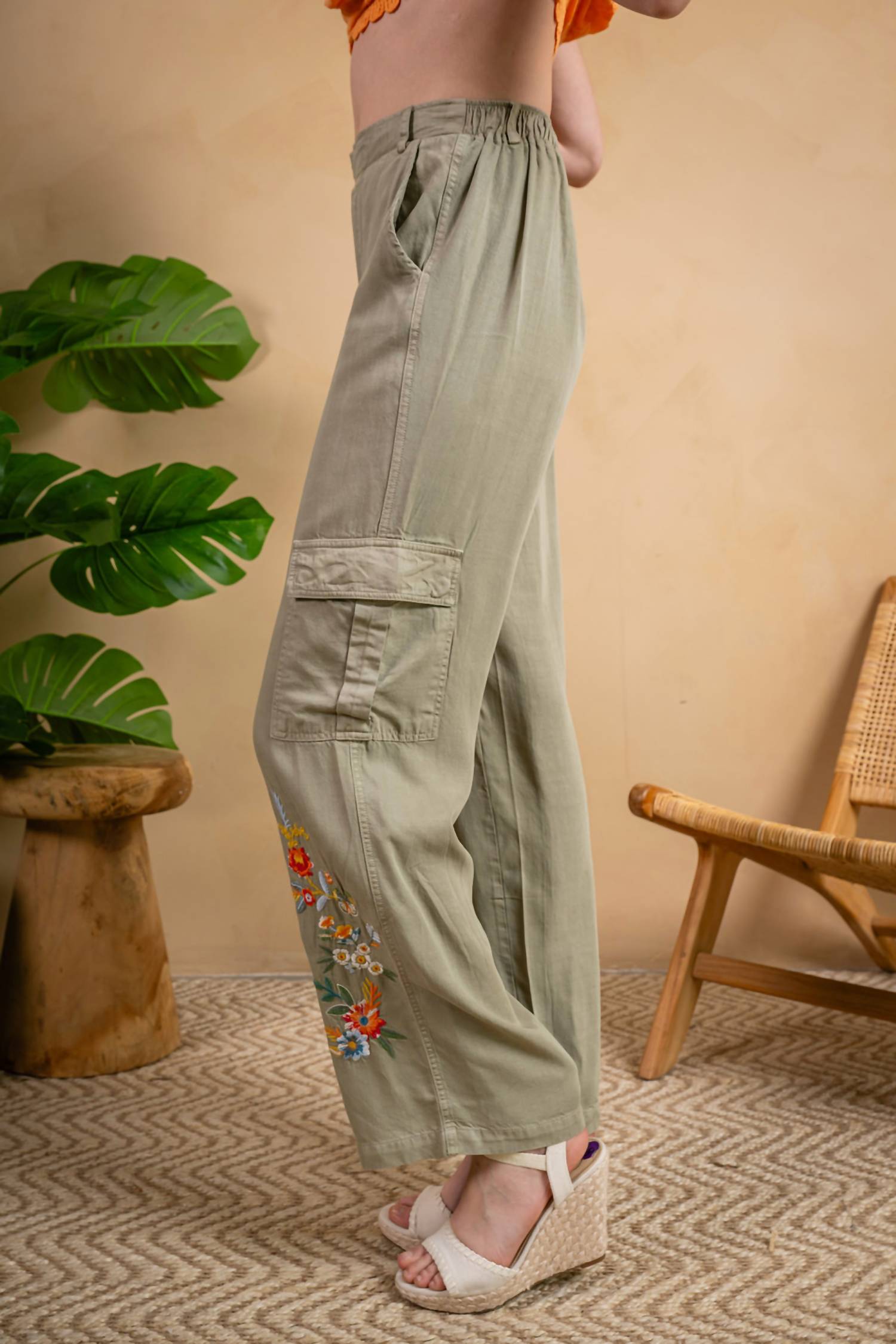 Paparazzi - Embroidered Tencel Twill Cargo Pants