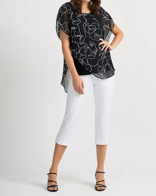Joseph Ribkoff - Face Time Print Overlay Top