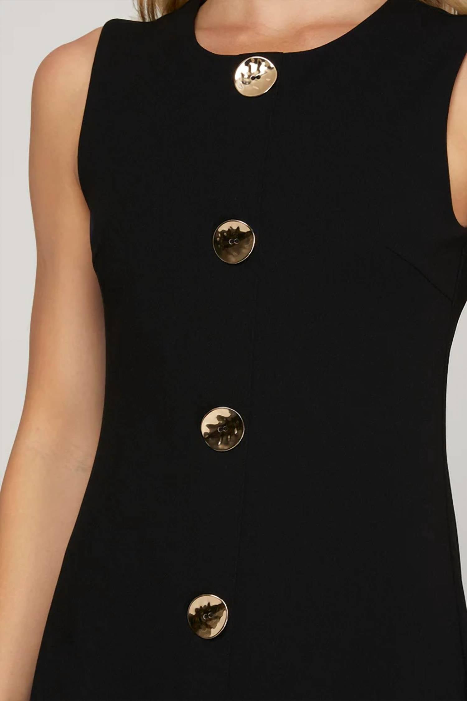 She + Sky - Drop Sleeve Knit Button Down Mini Dress