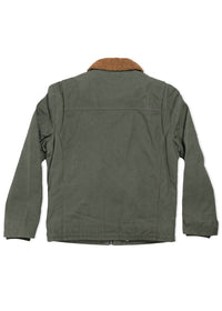 Iron & Resin Men's 1st Gen Waxed Nautilus Jacket in olive - women's jacket - detail view