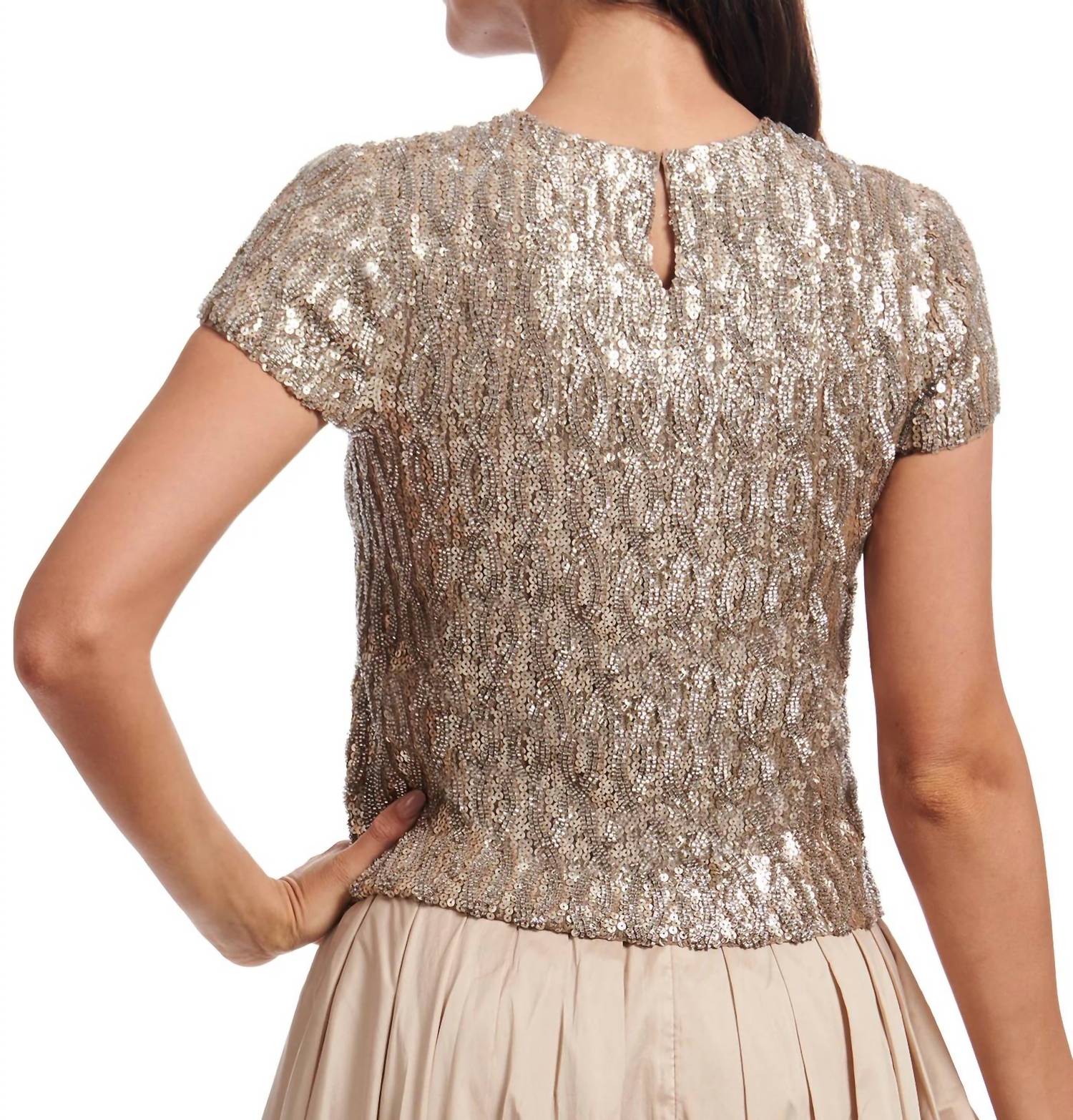 Emily Shalant - Cable-knit Sequin Top