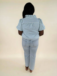 &Merci - Amabel Striped Ruffled Top