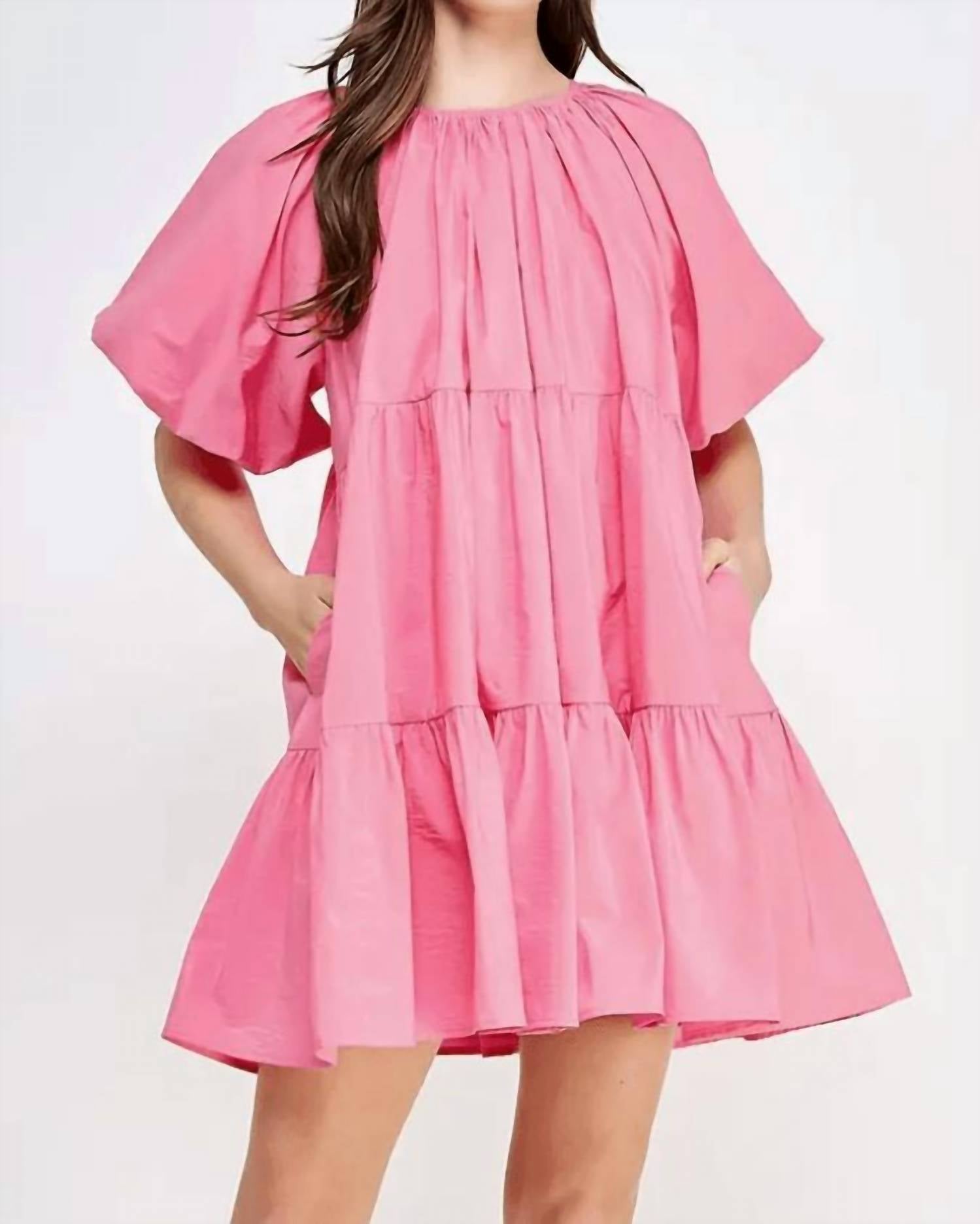 Strut & Bolt - Balloon Sleeve Tiered Mini Dress