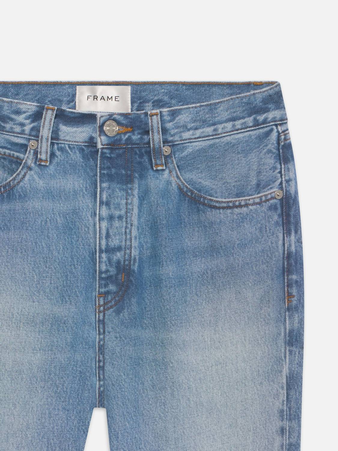 Frame - Vertical High Rise Straight Leg Jeans