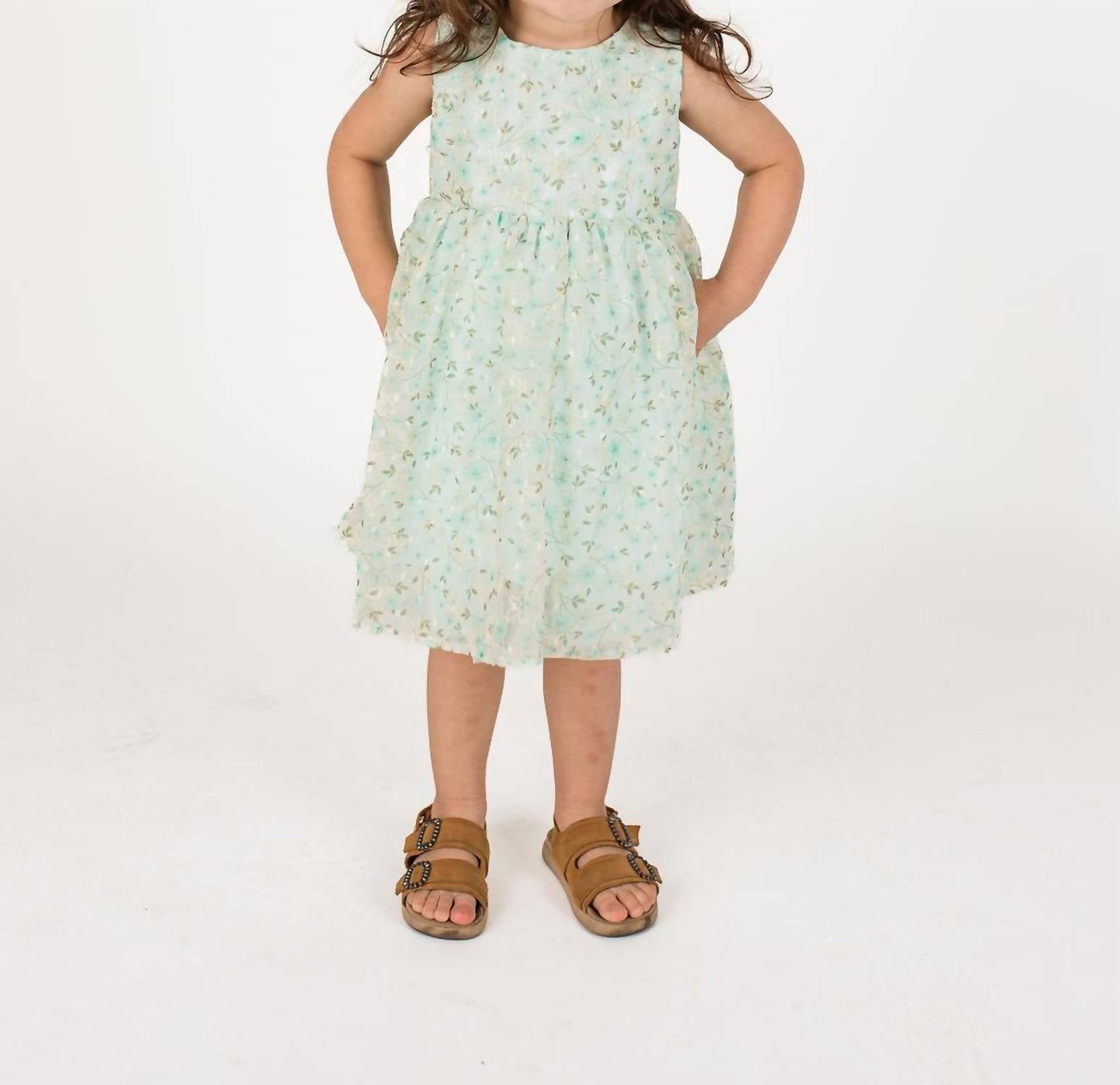 Popatu - Baby Girl's and Little Girl's Sleeveless Floral Dress