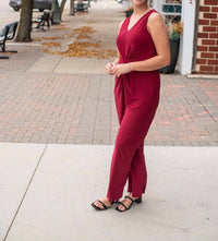 Gilli - Women's V Neck Twist Jumpsuit