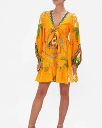 Camilla Women's Short Front Tie Blouson Dress in dancing with the bulls 1 - women's dress
