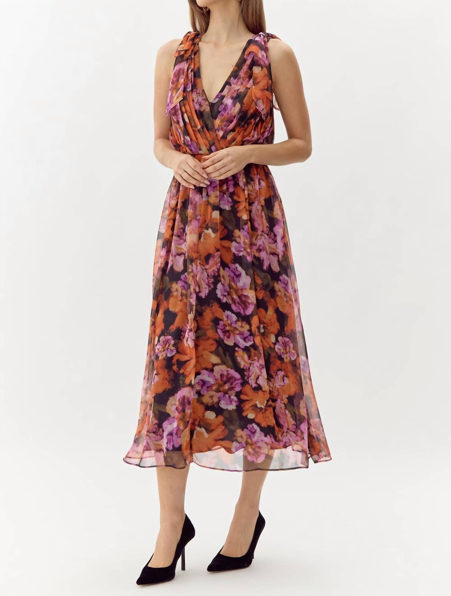 Adelyn Rae - Vianka Tie Shoulder Midi Dress