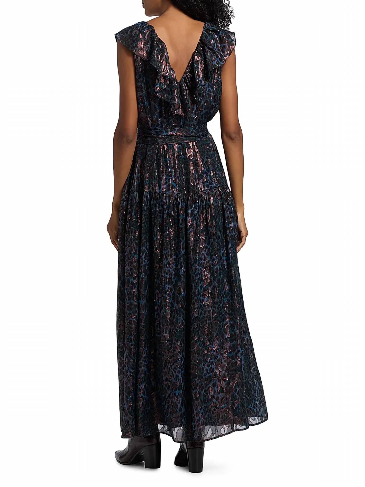 Marie Oliver - Francine Metallic Silk Maxi Dress