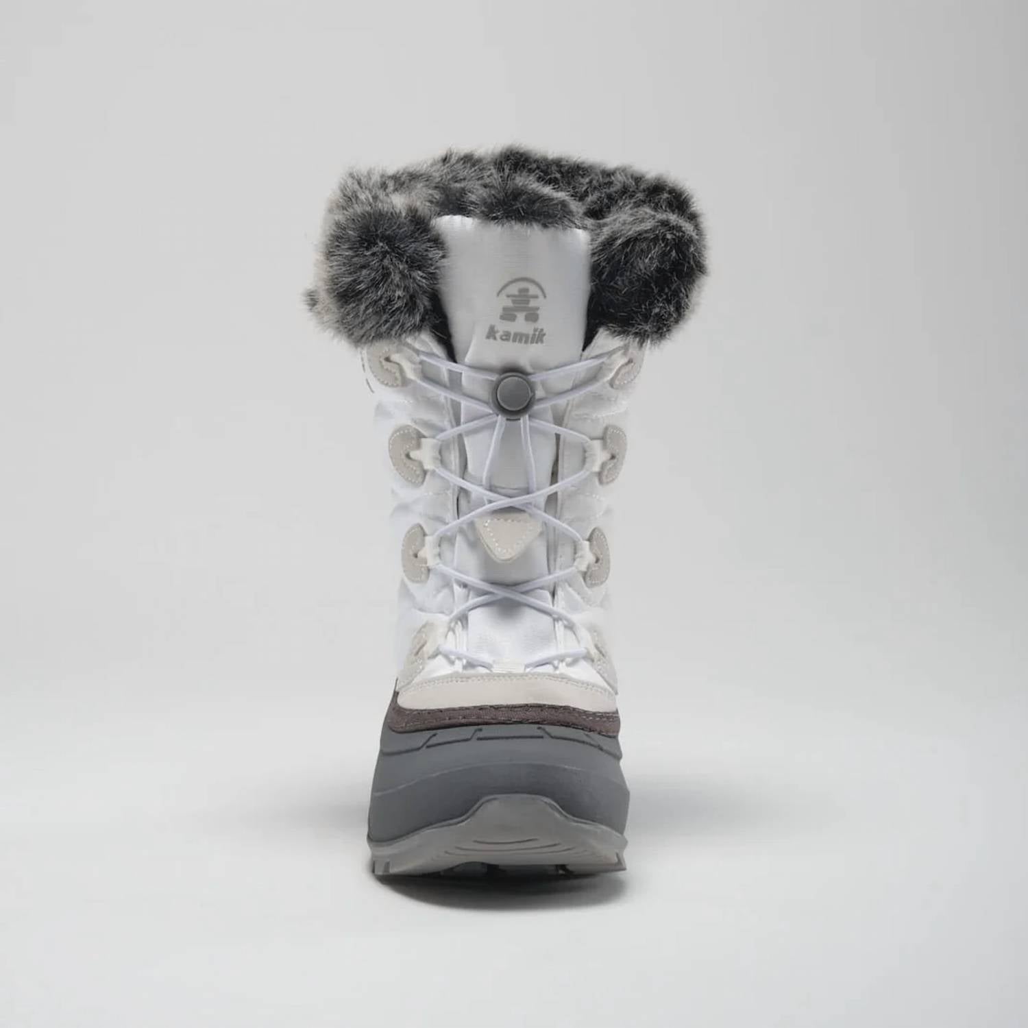 Kamik - Women's Momentum3 Pull On Rounded Toe Waterproof Fur Trim Ankle Snow Boots