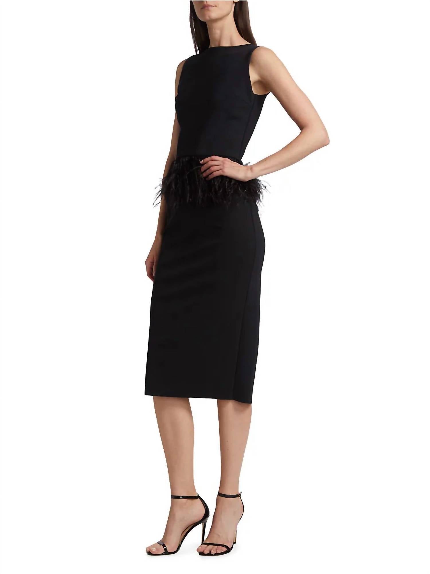 Chiara Boni - Aidos Feather Peplum Midi-dress