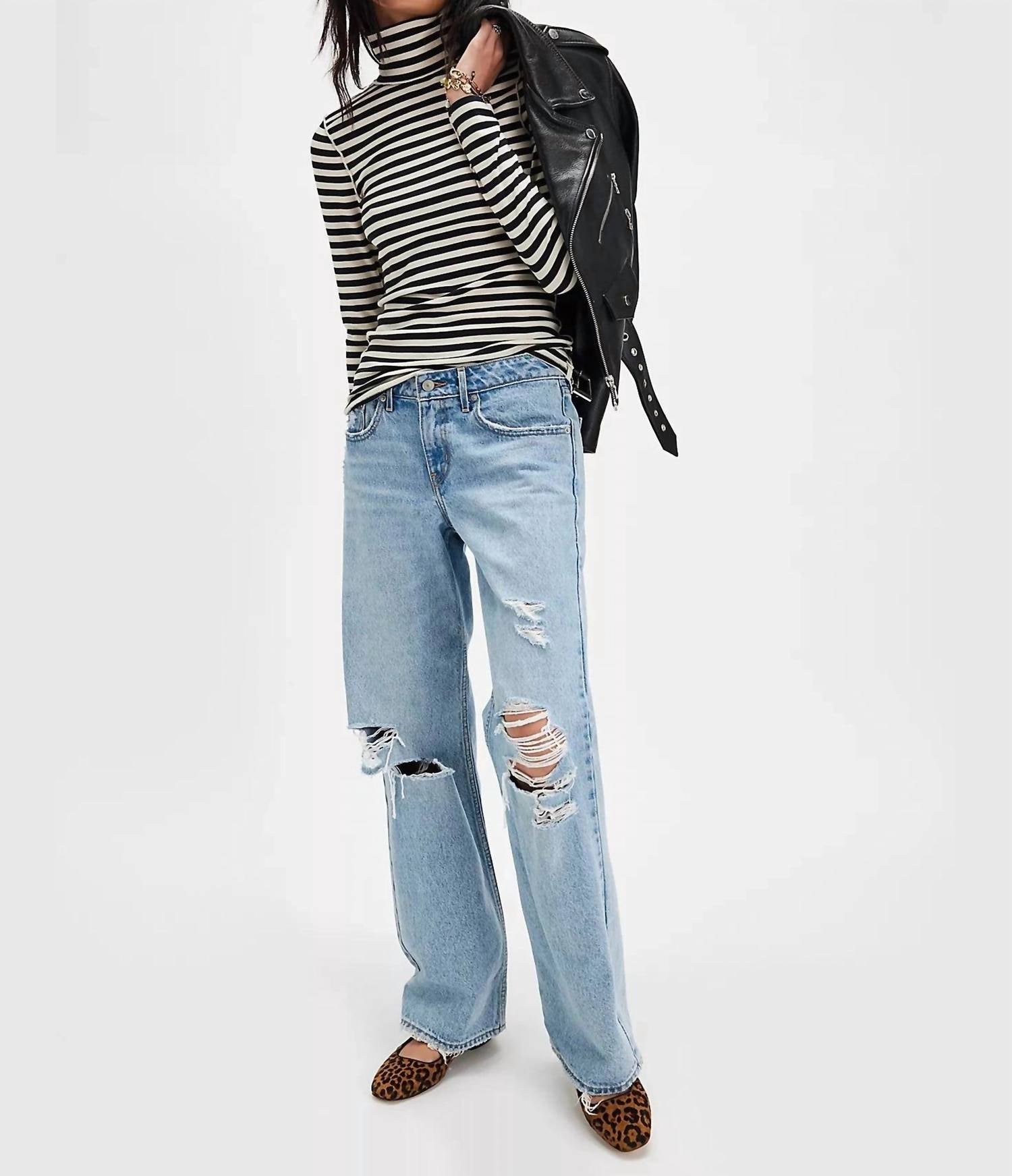 Free People - Good Good Stripe Turtleneck Long Sleeve Tee