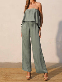 Kld. Signature - Satin Cascade Strapless Jumpsuit