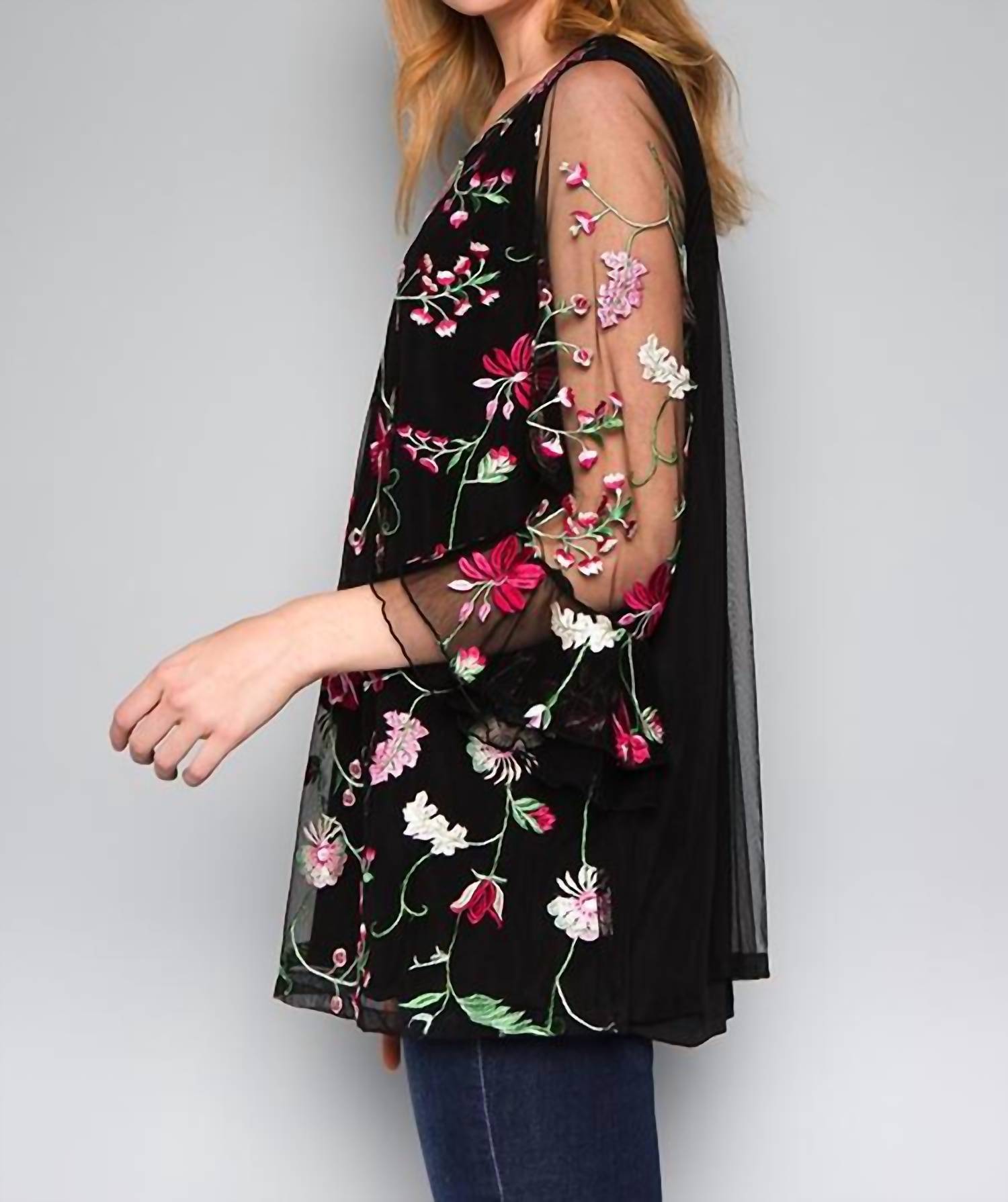 See And Be Seen - Snapdragon Floral Embroidered Top