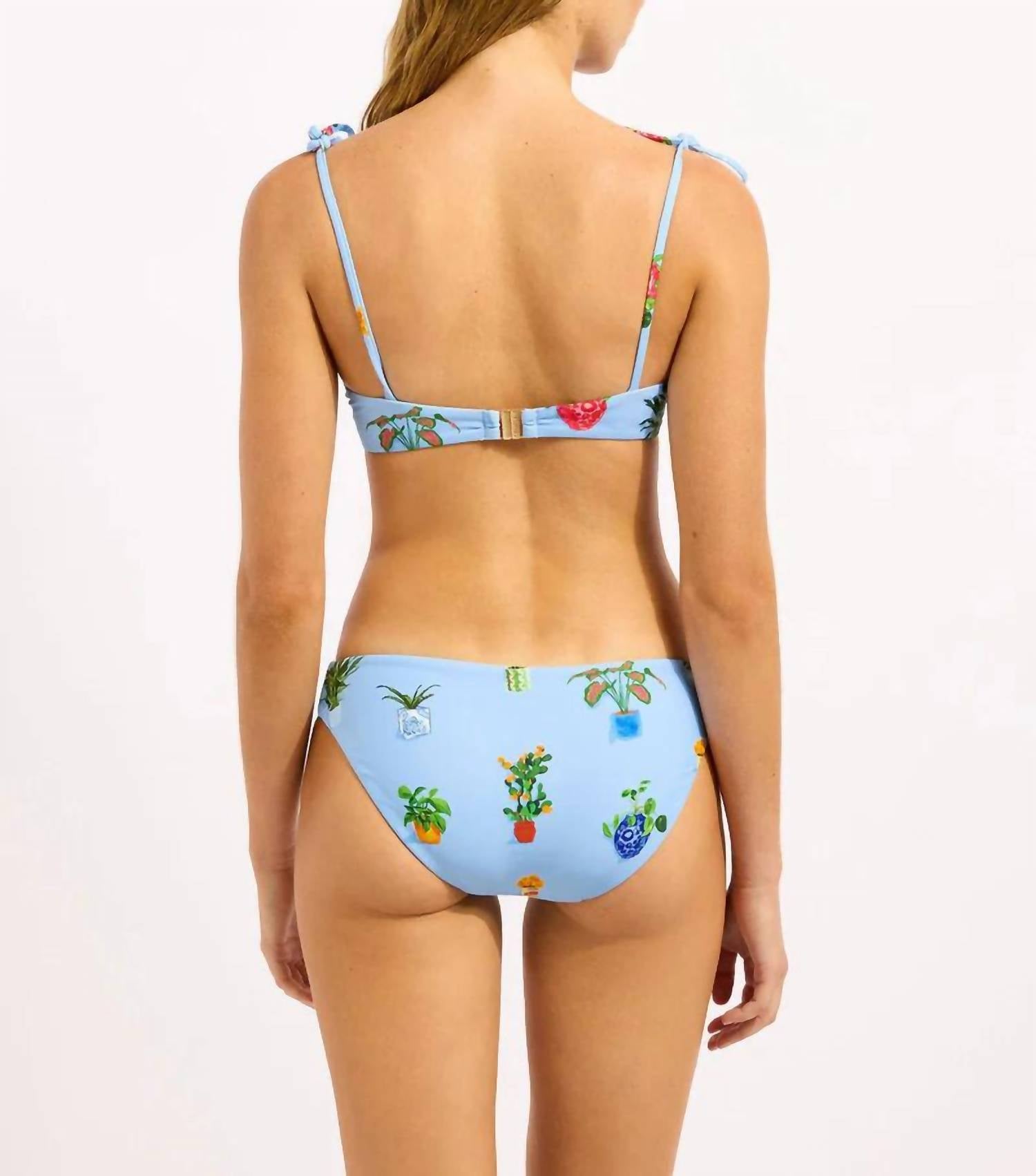 Seafolly Playa Bonita Underwire Bralette Bikini Top in blue - women's swimwear - detail view