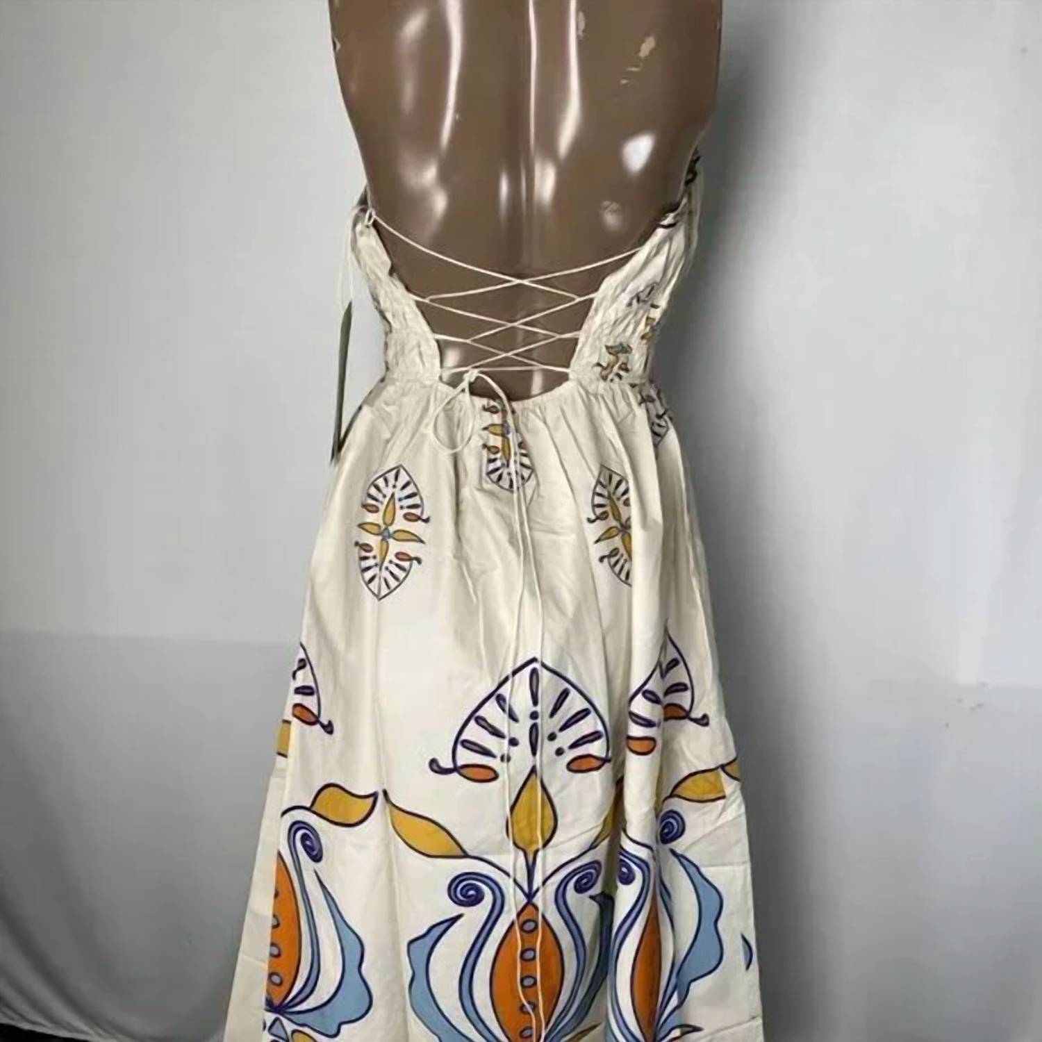 Aether Concept - Women's Strapless Lace Back Maxi Dress