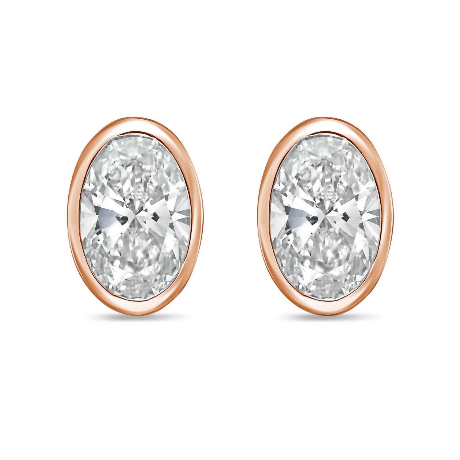 Diana M Jewels - Women's Oval Lab-grown Diamond Stud Earrings (3.00 Tcw) - Signature