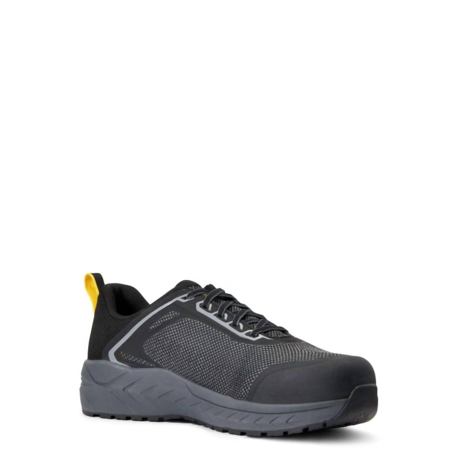 ARIAT Men's Outpace Composite Toe Work Shoe in charcoal blazing yellow - men's shoe - alternate view