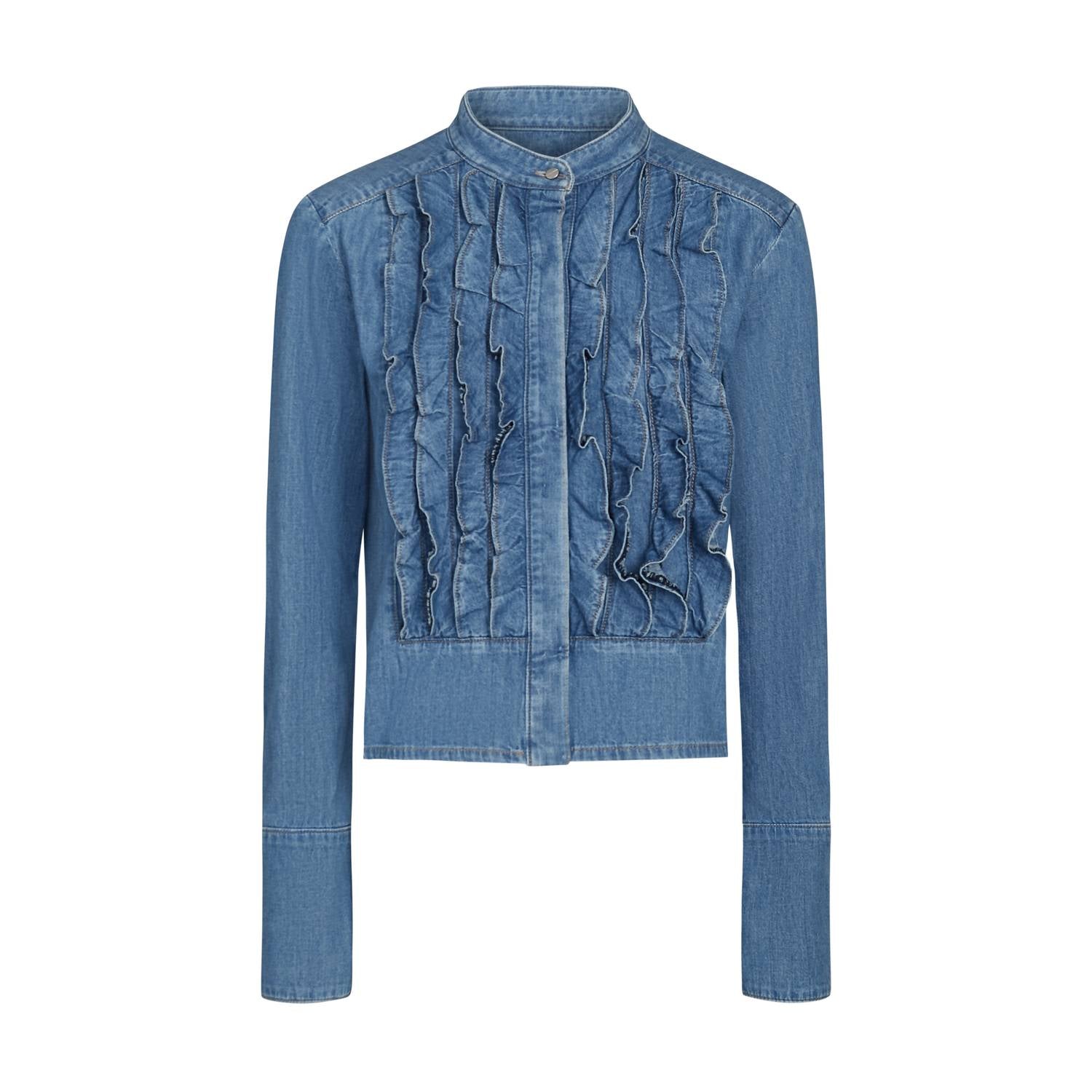 Twp - Patti Ruffled Denim Jacket