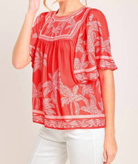 Flying Tomato - Printed Woven Top
